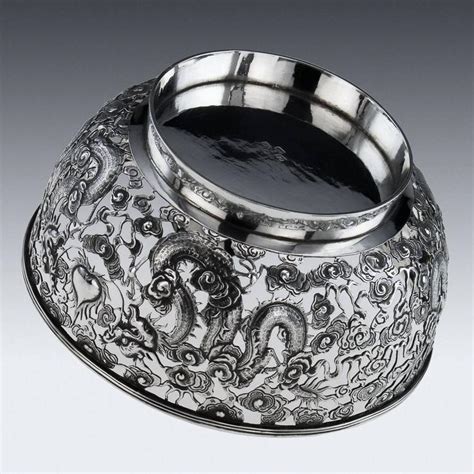 Antique 19th Century Chinese Export Silver Wang Hing Dragon Bowl Circa 1890 At 1stdibs Wang