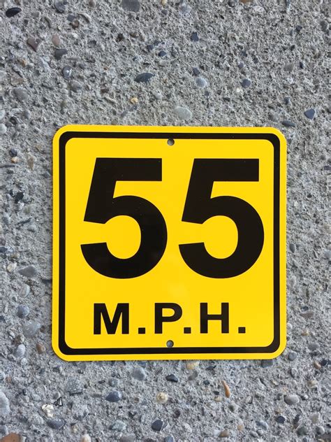 Speed Limit 55 Mph Metal Caution Street Sign 6x6 Etsy