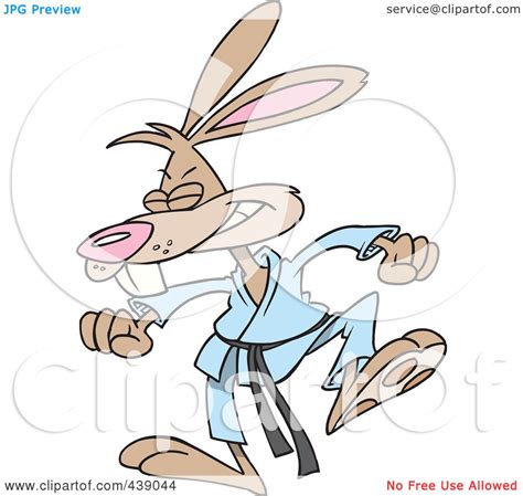 Royalty Free Rf Clip Art Illustration Of A Cartoon Karate Rabbit