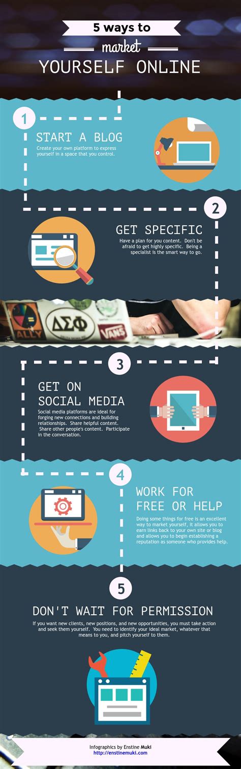 5 Ways To Market Yourself Online Infographic