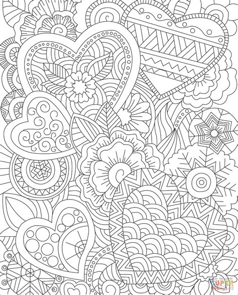 Easy Zentangle Heart Coloring Page The Best Porn Website