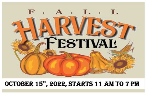 Vendors And Organizations Sign Up Now For The 2022 Harvest Festival