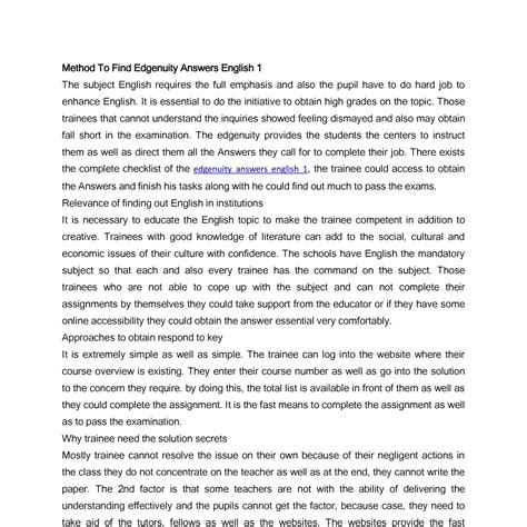 Method To Find Edgenuity Answers English 1.docx | DocDroid