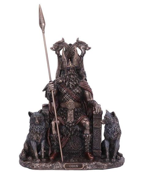 Odin Sitting On Throne Bronze Figurine Gothic Ts