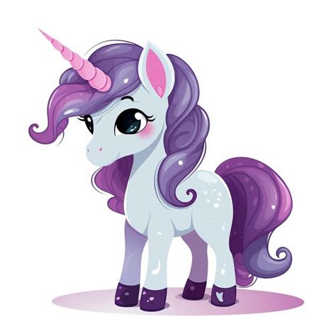 Premium Ai Image Free Vector Cute Purple Unicorn In Standing Position