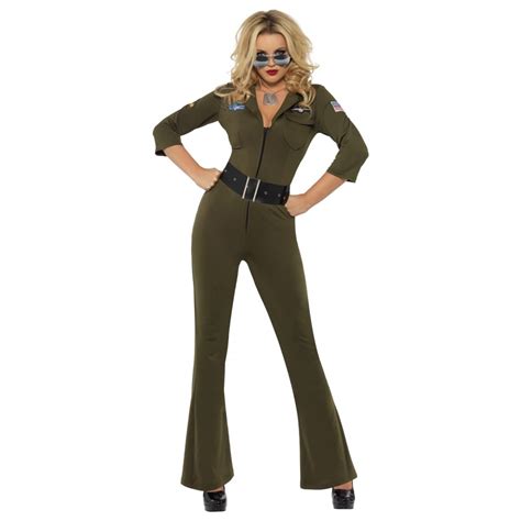 Ladies Top Gun Aviator Jumpsuit Adult Costume Ladies Costumes From