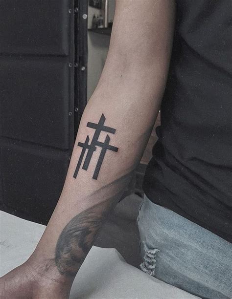 Best Three Cross Forearm Tattoo Wooden Cross Tattoos Back Cross