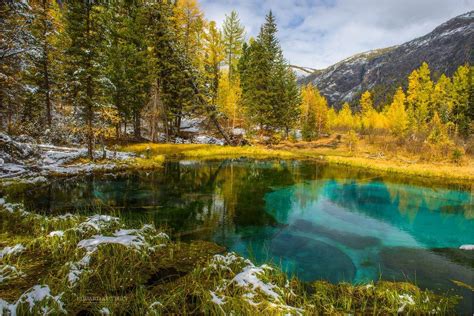 Picturesque Geyser Lake Near Aktash Village In The Altai Republic