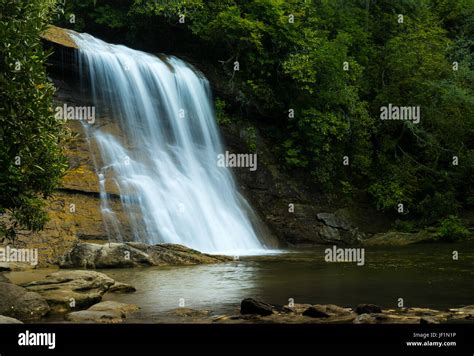 Silver Run Falls Waterfall Near Cashiers Nc Stock Photo Alamy