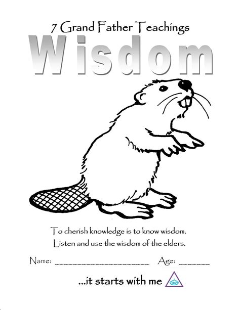 Wisdom Color Page Wood Badge Beavers Pinterest
