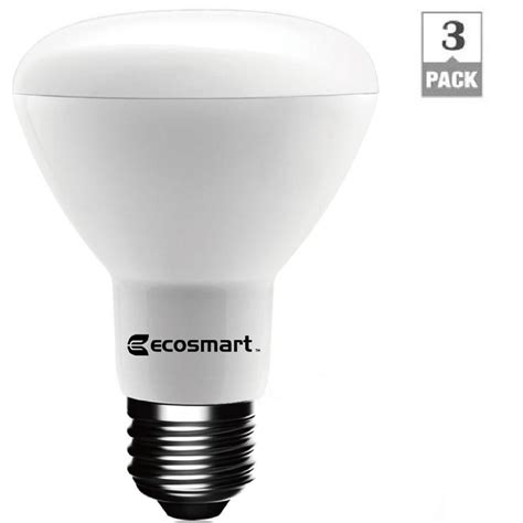 General electric 4pk 60w basic led light bulb sw dimming reg life. EcoSmart 50W Equivalent Daylight BR20 Dimmable LED Light Bulb (3-Pack)-1003015303 - The Home Depot