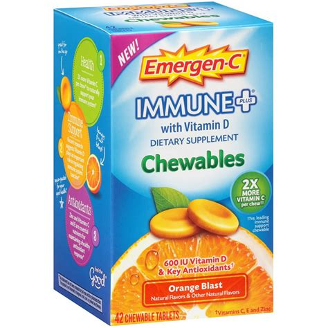 Emergen C Immune Chewables System Support Dietary Supplement Tablet