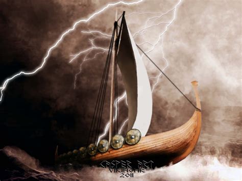 The Viking Post Drakkar In Storm