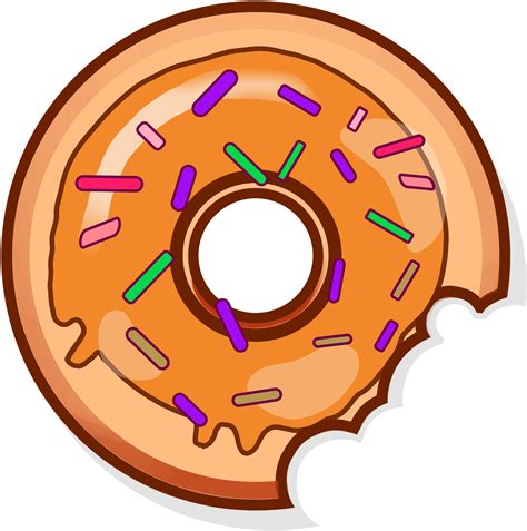 Donut Clipart Red Bitten Donut Png Transparent Png Full Size