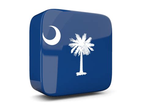 Glossy Square Icon 3d Illustration Of Flag Of South Carolina