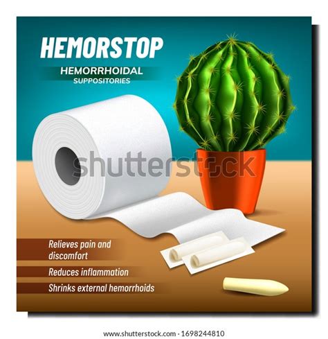 Hemorrhoidal Suppositories Banner Vector Hemorrhoid Treatment Stock