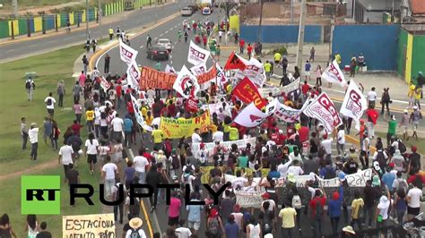 Cafú, odvan, antonio carlos, roberto carlos; Brazil: Anti-FIFA protesters rally ahead of Brazil Vs ...