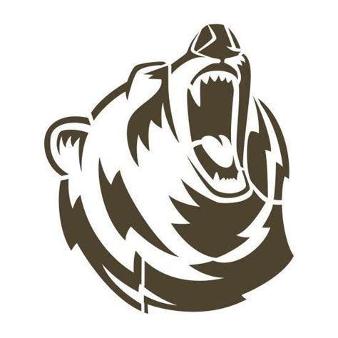 Roaring Bear Mascot Stencil 116 Inch Standard Duty Lldpe 3 Ft In