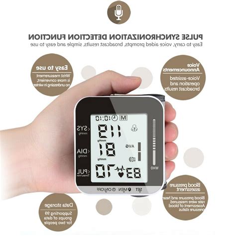 Wrist Blood Pressure Monitor Bp Cuff Machine Home