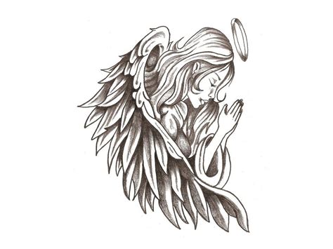 Praying Angel Engel Tattoo Vorlagen Engel Tattoo Federtattoos