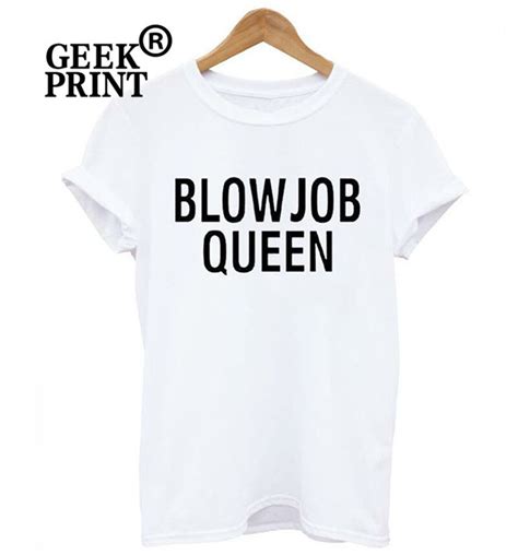 Funny Women Blowjob Queen Logo Print T Shirt Hipster Tshirts For Lady
