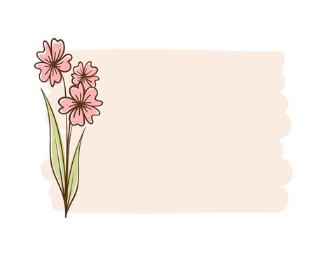 Aesthetic Boho Floral Frame Cute Pastel Border For Card Design