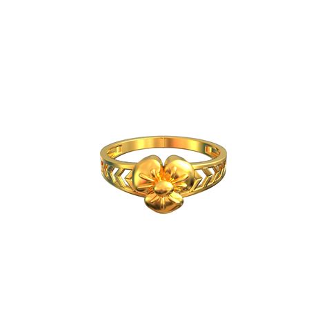 Spe Gold Plain Gold Pretty Floral Ring For Mens