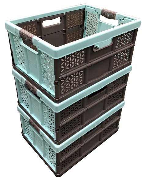 Litre Extra Strong Folding Plastic Stacking Storage Crate Solent