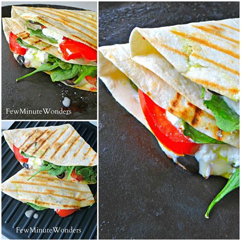 Grilled chicken and mozzarella panini. Panini Pesto Tortilla Sandwich - Few Minute Wonders in ...