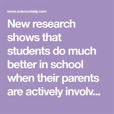 Parental Involvement Strongly Impacts Student Achievement Student