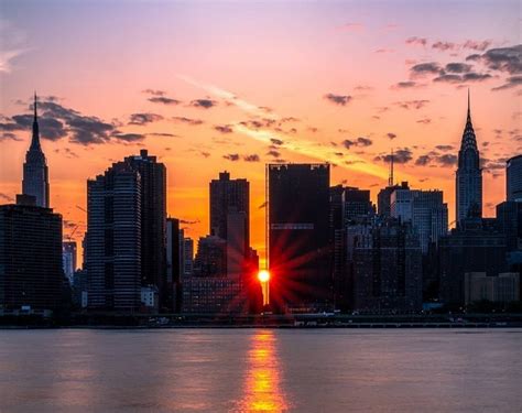 The Majestic Manhattanhenge A Unique Sunset Phenomenon In The Heart Of