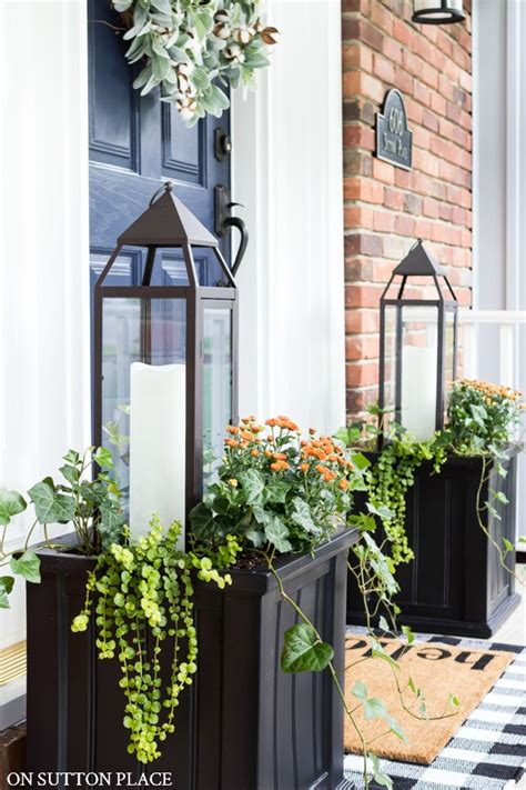 Front Porch Ideas Fall Planters With Mums And More On Sutton Place