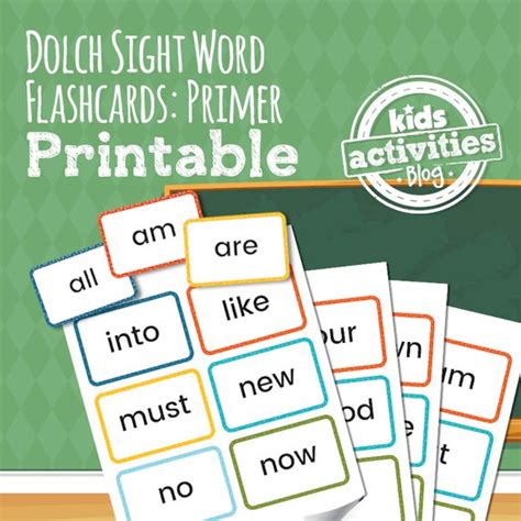 Dolch Sight Word Flashcards Primer List Preschool Etsy Sight Word