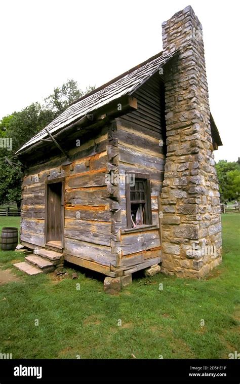 Original 1850 Log Cabin Home Kentucky Land Between The Lakes Stock