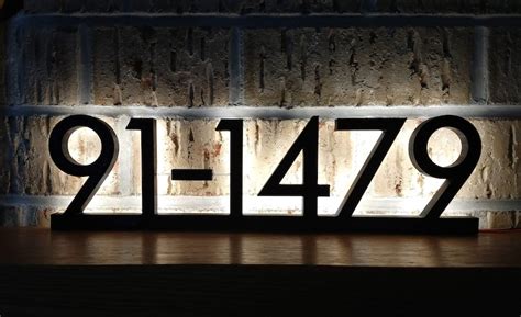 Lighted House Numbers Custom Modern Backlit Address Sign Etsy