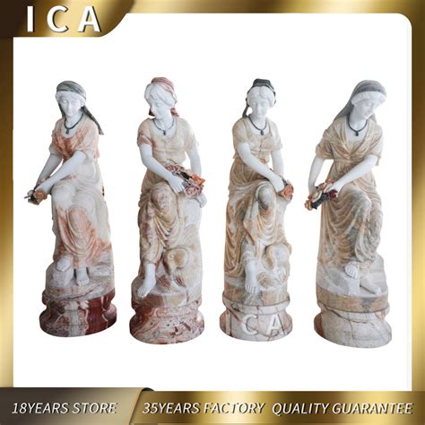 China Stone Carved Greek Goddess White Marble Four Season Garden Statue