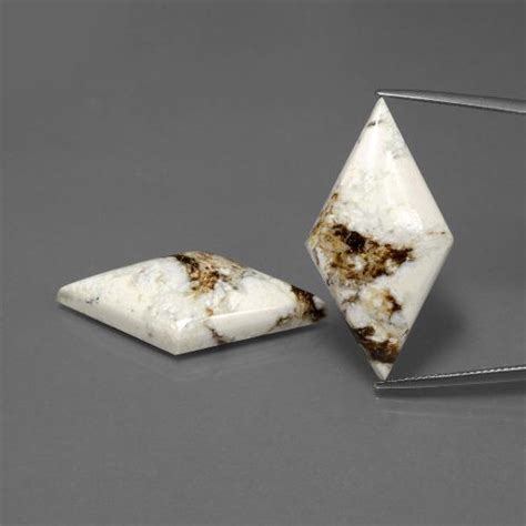 3752ct White Jasper Gemstones Rhomb Cut 352 X 185 Mm Gemselect