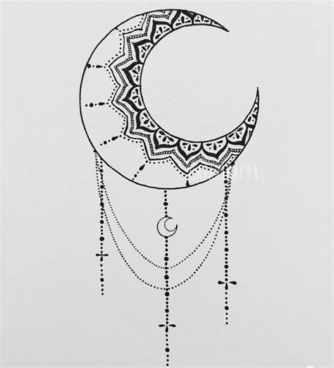 By Me Mandala Moon With Pen On Paper Mandala Design