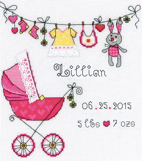 Its A Girl Birth Record Counted Cross Stitch Kit 28 Count Joann