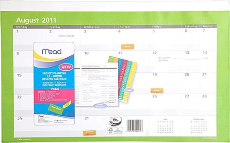 Mead Project Planning Desk Pad Calendar 11 Inch X 17 34