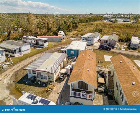 Aerial Drone Photo of Mobile Home Trailer Parks in Fort Myers FL Which