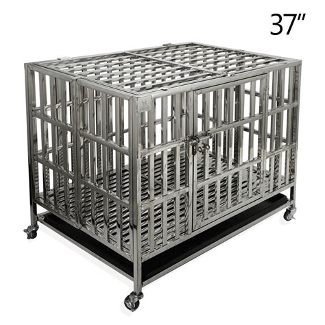 Confote 37 Heavy Duty Stainless Steel Dog Cage Kennel Crate And