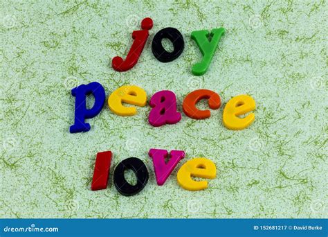 Joy Peace Love Hope Faith Kindness Religion Helping Others Stock Image