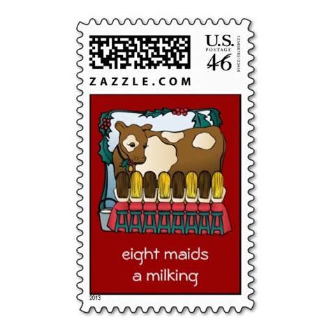 8 Maids A Milking Image Eight Maids A Milking Postage Stamp From