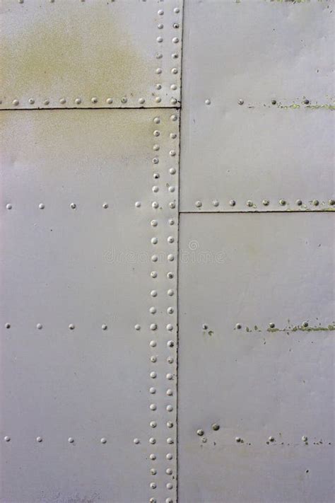 Gray Metal Wall Texture With Seams And Rivets Stock Image Image Of