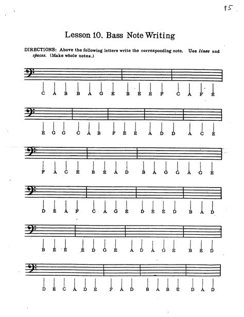 Miss Jacobsons Music Theory 7 Bass Clef Note Reading