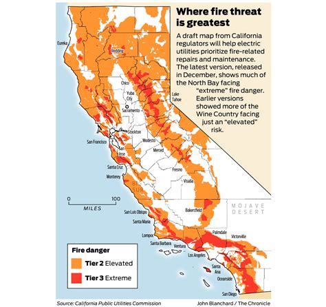 California Wildfire Risk Map Printable Maps