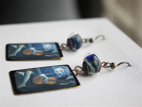 The Old Blind Guitarist Earrings Pablo Picasso Blue Period Etsy Art