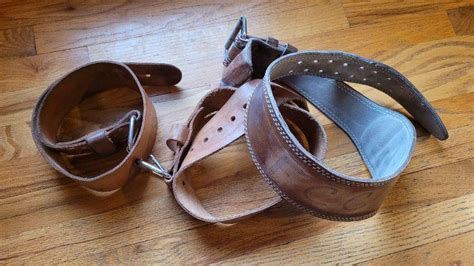 Lot 329 3 Vintage Back Brace Leather Heavy Duty Weightlifting Belts