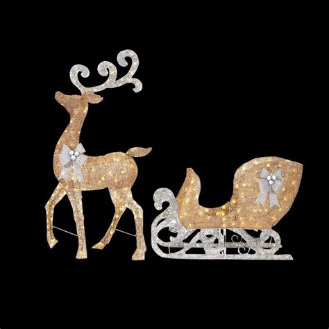 Home Accents Holiday 65 In Led Lighted Gold Reindeer And